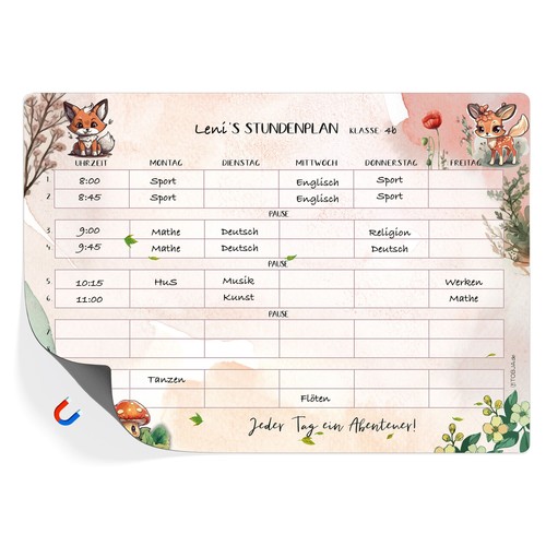 Stundenplan magnetisch