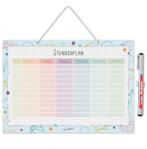 Stundenplan bunt abwischbar - i,