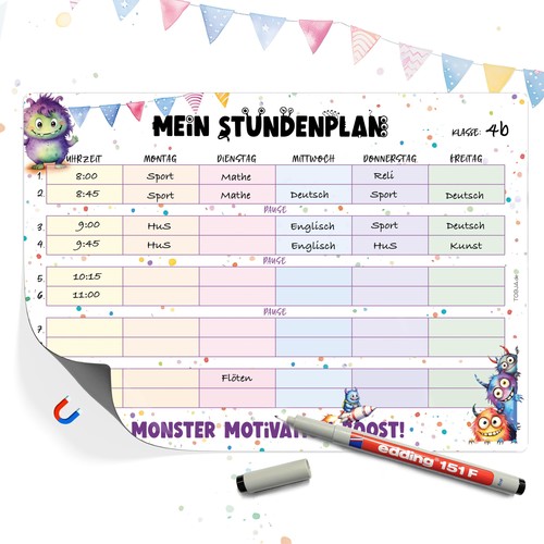Stundenplan magnetisch - a4,